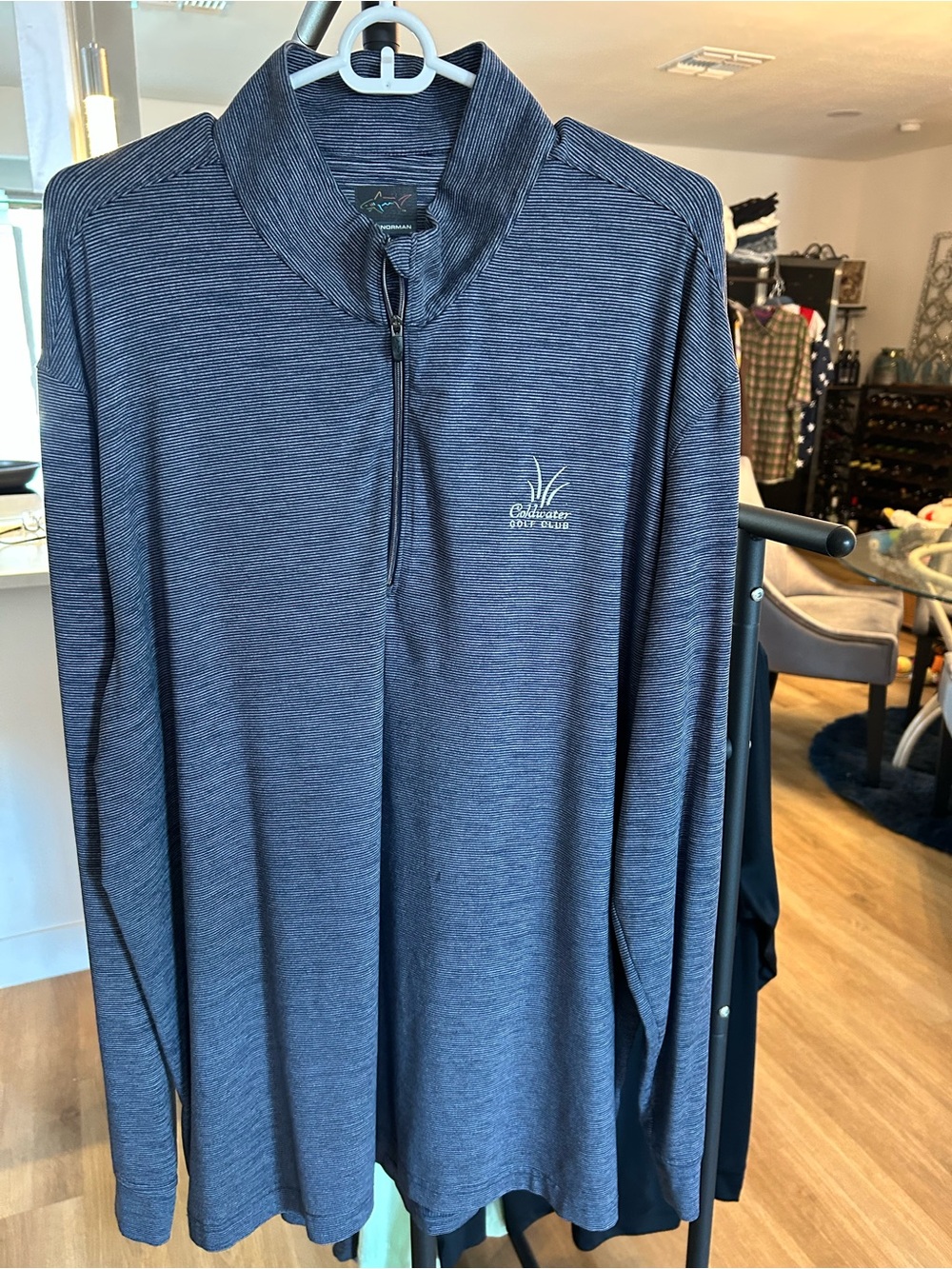 Greg Norman Collection Navy Heather Zip-Up Pullover